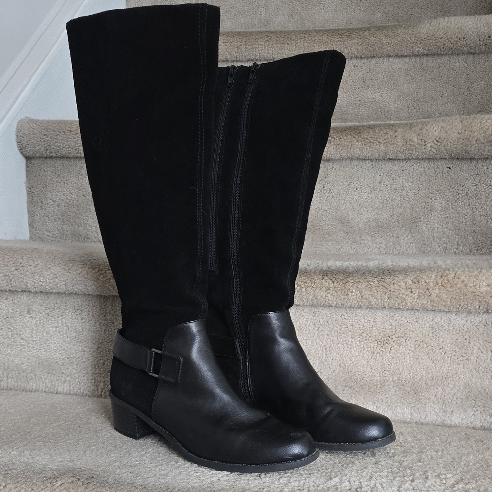 AEROSOLES Black Over the Knee Boots